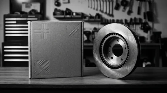 Comparaison visuelle entre une pièce d'origine constructeur et une pièce OEM dans un atelier automobile